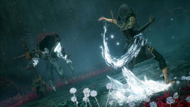Lune casts a spell at an enemy.