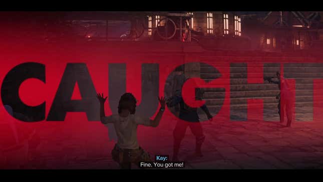 Kay gets caught in Star Wars Outlaws.