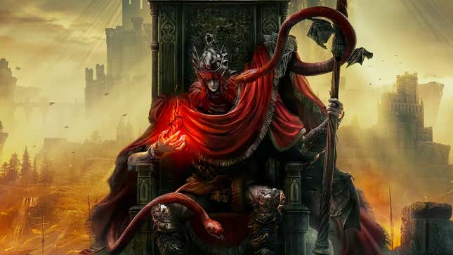 Erdtree's art shows a king on a throne.